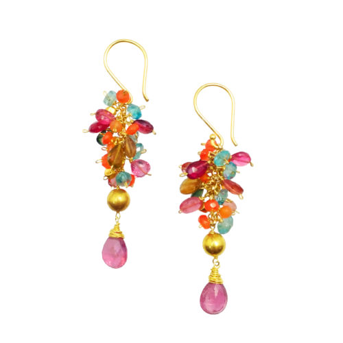 Tourmaline and 18K Gold Compassion Earrings