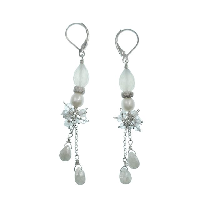 Silver Bridal "Squid" Earrings