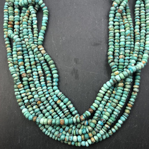 Facetted Turquoise 4mm x 2mm Rondels
