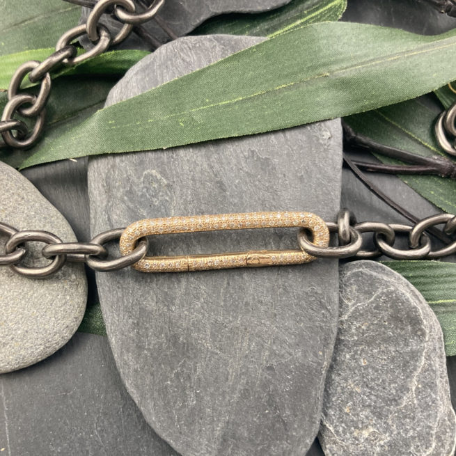 Diamond and 18KT Gold Connector and Clasp