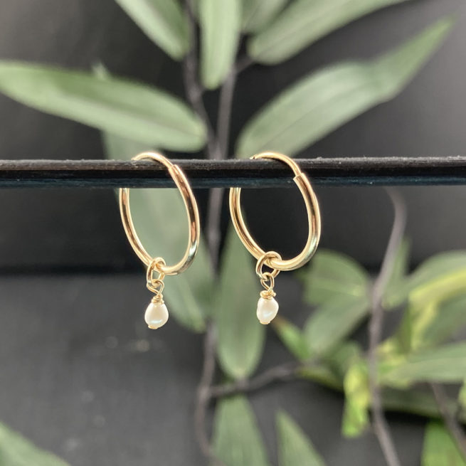 Fresh Water Pearls on 14KT Gold Fill Hoops