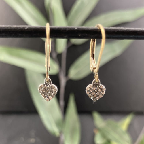 Small Diamond Hearts on 14KT Gold Fill EarWires