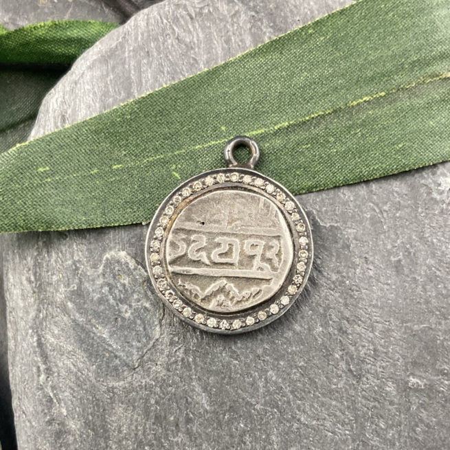 Old Sanskrit Small Round Diamond Pendant