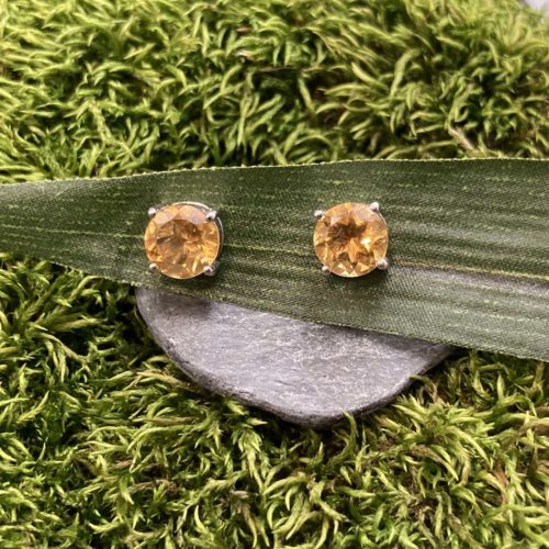Citrine and Sterling Silver Studs