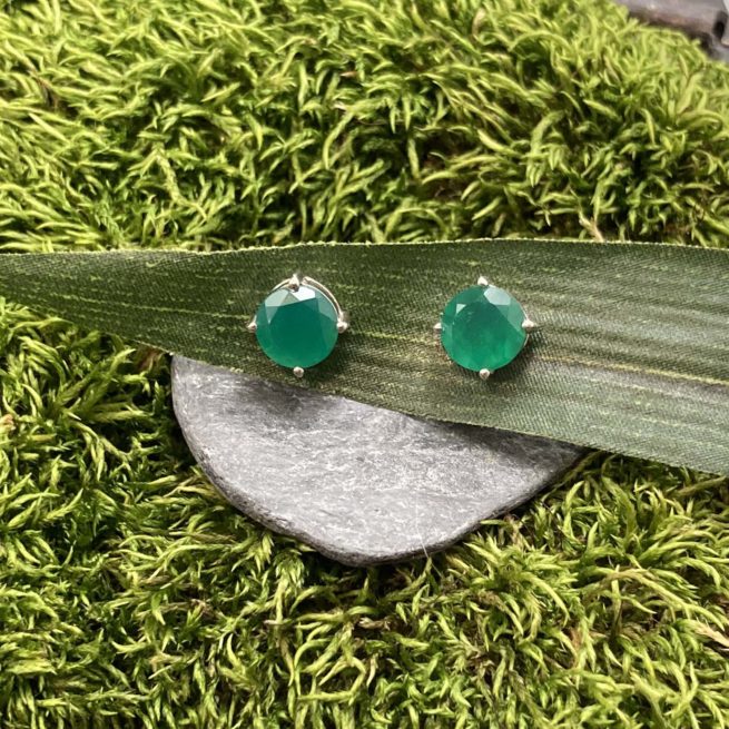 Green Onyx and 14 KT Gold Fill Studs