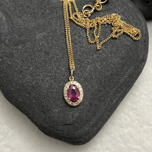 Ruby and Diamond Pendant in 14KT Gold