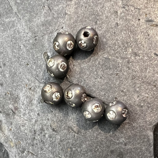 4mm Round Sterling Diamond Beads