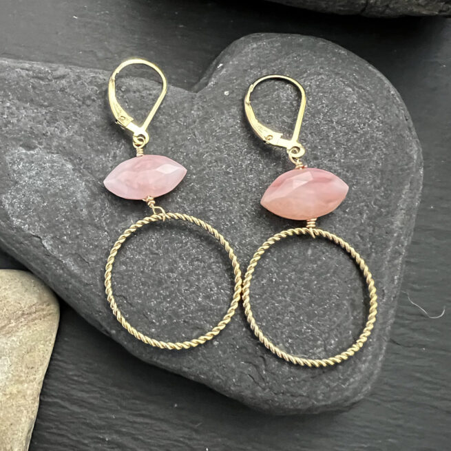 Pink Peruvian Earrings with 14KT Gold Fill