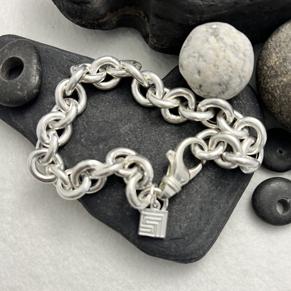 Chunky Sterling Silver Chain Bracelet - SKANDA