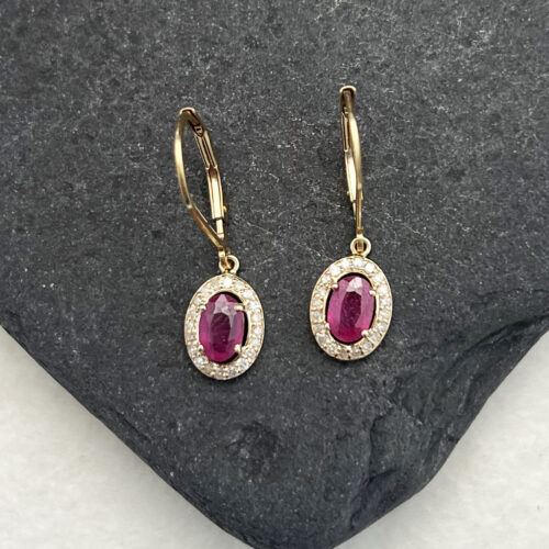 Ruby, Diamond and 14KT Gold Earrings