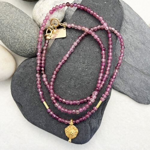 Pink Sapphires,  Tourmaline and 18KT Gold Convertible