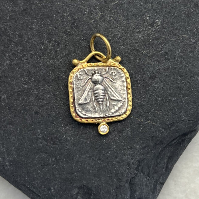 23KT and Sterling Silver Bee Pendant