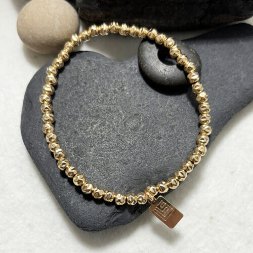 4mm Round 14KT Gold Fill Elastic Bracelet