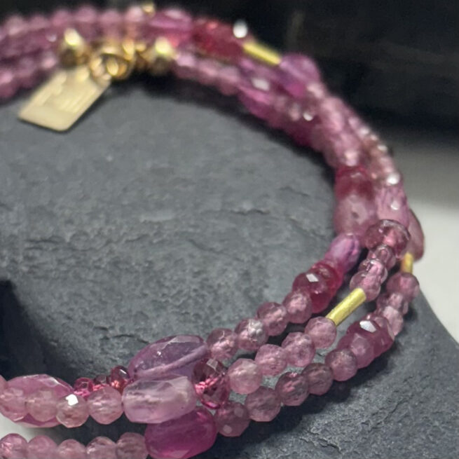 Pink Sapphires,  Tourmaline and 18KT Gold Convertible