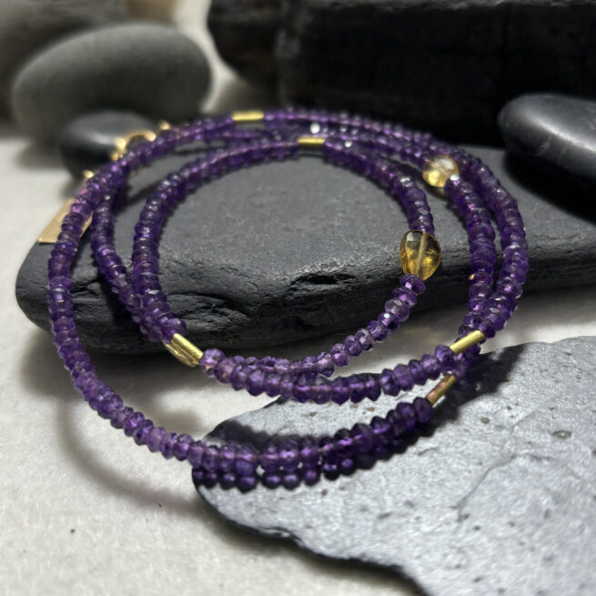 Amethyst , Tourmaline and 18KT Gold Convertable