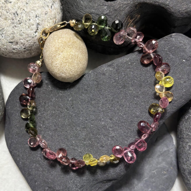 Multi Colour Tourmaline Drop Bracelet