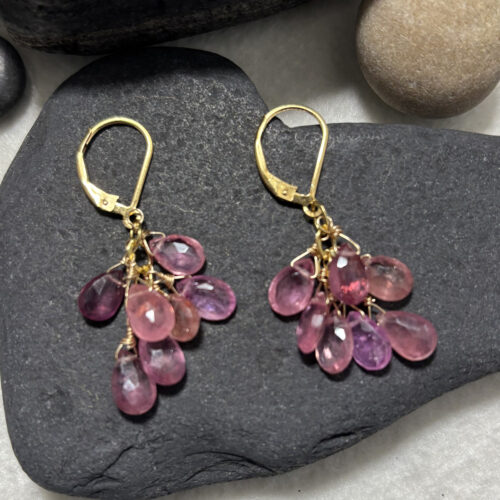 Pink Sapphire Drop Earrings