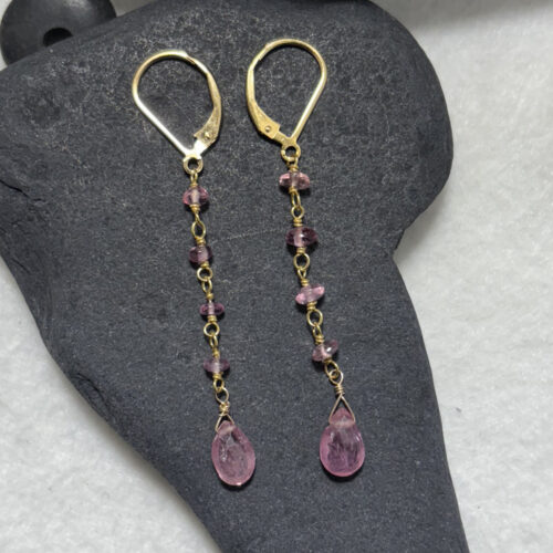 Pink Sapphire Drop Earrings