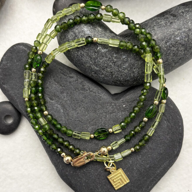 Lemon Quartz and Chrome Diopside Earrings