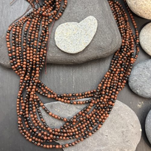 Rusty Black Jasper 2MM Rounds