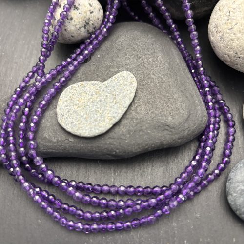 Amethyst 3mm Faceted Rounds