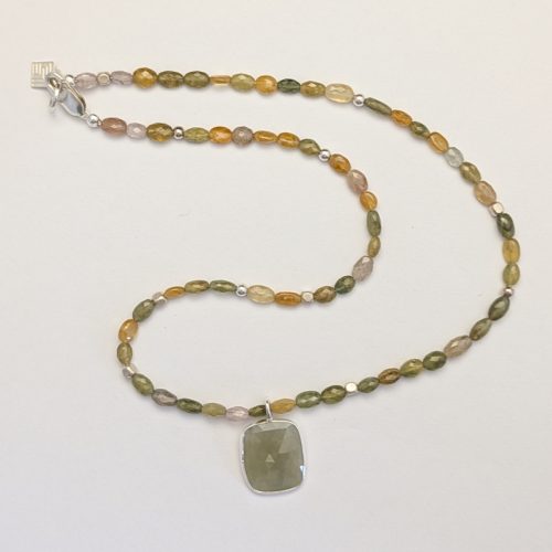 Yellowy Green Sapphire Necklace