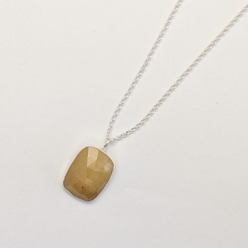 Yellow Sapphire Pendant Necklace