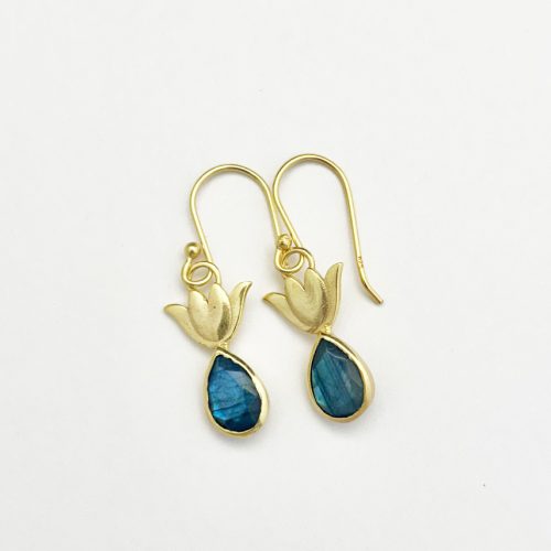 Labradorite Lotus Earrings